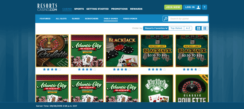 resorts online casino review blackjack